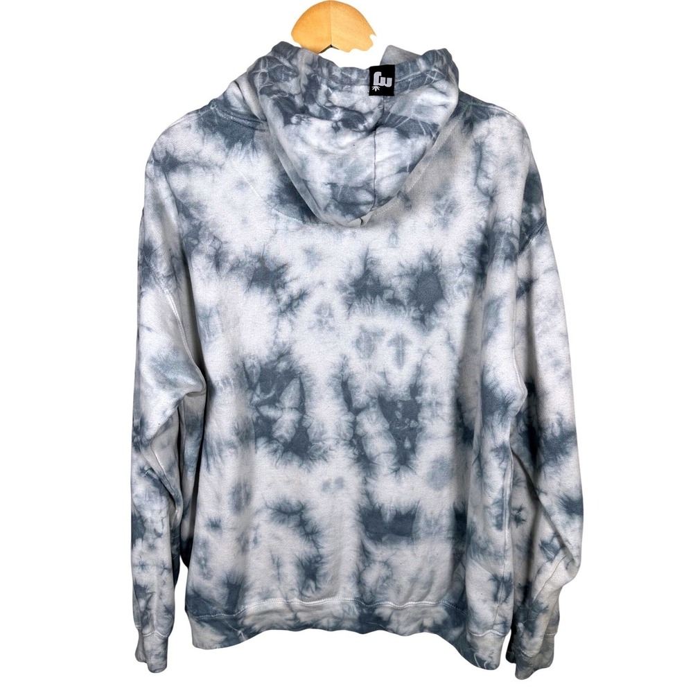 Superlit Tie Dye Hoodie Sweatshirt Pullover Gray White "Superlit" Logo Size L - Picture 2 of 8